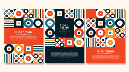 Abstract flat geometric shapes cover design