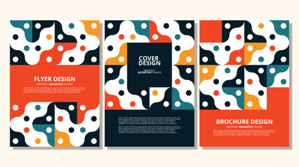 Abstract flat geometric shapes cover design