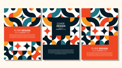 Obraz premium Abstract flat geometric shapes cover design