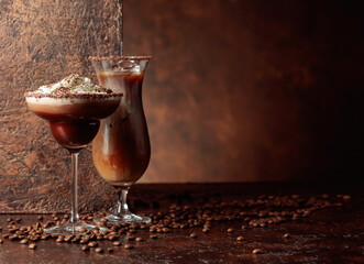 Cold coffee and chocolate cocktails.