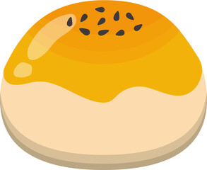 Chinese moon cake, food illustration, dessert made from egg yolk, mid-autumn festival dessert, vector illustration icon cartoon