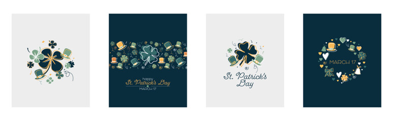 St. Patrick's Day card set.