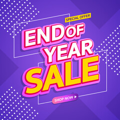 End of Year Sale. Special offer Mega sale. Banner background vector illustration