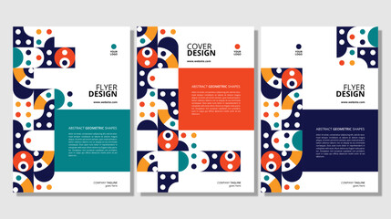 Abstract flat geometric shapes cover design