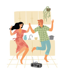 Romantic illustration with man and woman. Love, love story, relationship. Isolated vector design concept for Valentines Day and other