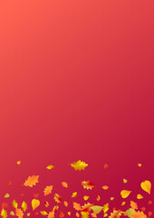 Green Foliage Vector Red Background. Seasonal