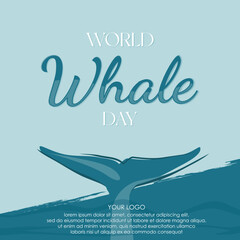 World Whale Day letter template background