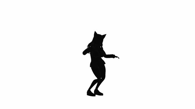 Sexy dance silhouette of person on white background. 3D