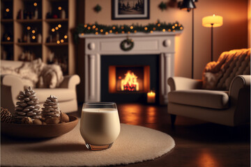 Eggnog with cinnamon for Christmas and winter holidays