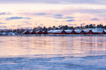 View of Mariehamn and the sea. Åland Islands, Finland