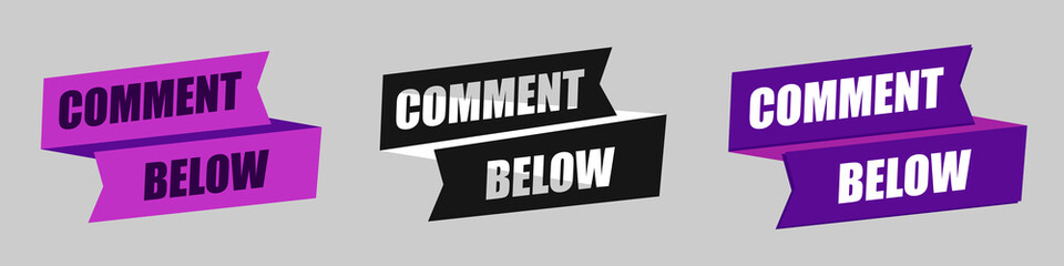 Comment Below Lettering. Design For Blog Post Social Media