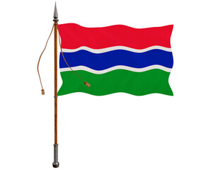 National flag of Gambia. Background  with flag  of Gambia.