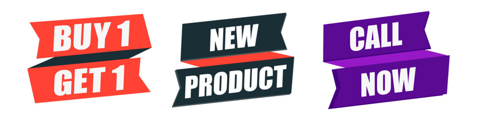 Modern price tags set. Special offer or shopping discount.