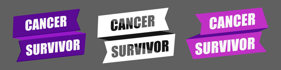 Cancer survivors day ribbon set isolated