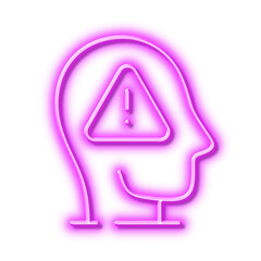 Mental health line icon. Psychology therapy sign. Neon light effect outline icon.