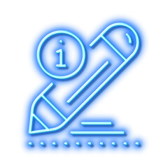 Edit line icon. Information pencil sign. Neon light effect outline icon.