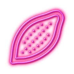 Cocoa nut line icon. Tasty nuts sign. Vegan food. Neon light effect outline icon.