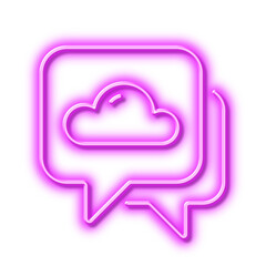 Weather forecast line icon. Clouds sign. Cloudy sky. Neon light effect outline icon.