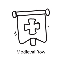 Medieval Row Vector Outline Icon Design illustration. Medieval Symbol on White background EPS 10 File