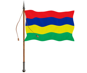 National flag of Mauritius. Background  with flag of Mauritius.