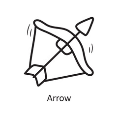 Fototapeta na wymiar Arrow Vector Outline Icon Design illustration. Medieval Symbol on White background EPS 10 File