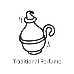 Traditional Perfume Vector Outline Icon Design illustration. Medieval Symbol on White background EPS 10 File