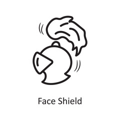  Face Shield Vector Outline Icon Design illustration. Medieval Symbol on White background EPS 10 File