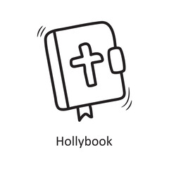 Fototapeta premium Holly book Vector Outline Icon Design illustration. Medieval Symbol on White background EPS 10 File