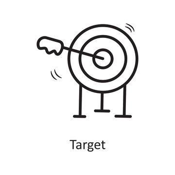 Target Vector Outline Icon Design illustration. Medieval Symbol on White background EPS 10 File