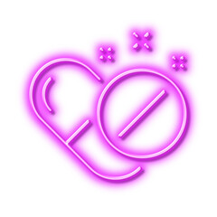Medical pills line icon. Medicine drugs sign. Neon light effect outline icon.