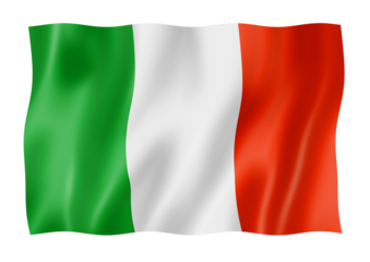 Italian flag isolated on white