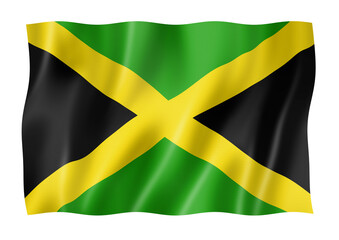 Jamaican flag isolated on white