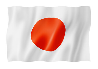Japanese flag isolated on white