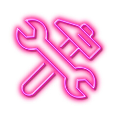 Repair line icon. Fix service sign. Neon light effect outline icon.