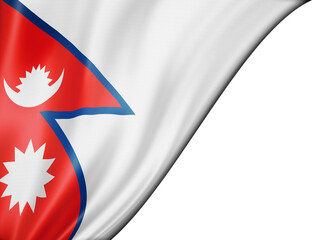 Nepalese flag isolated on white banner
