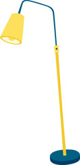 Cute modern floor lamp flat icon Interior element