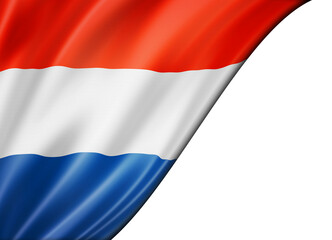 Netherlands flag isolated on white banner