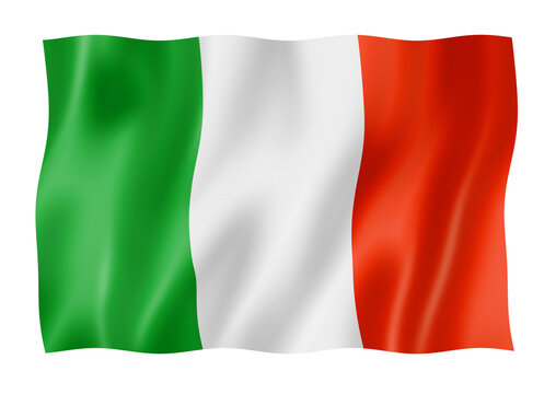 Italian flag isolated on white