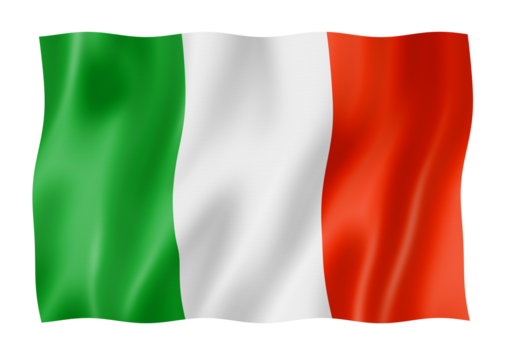 Italian flag isolated on white