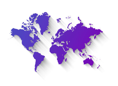 Fototapeta Purple world map illustration on a transparent background