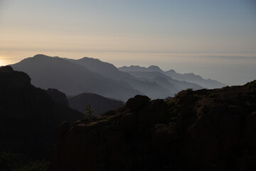 scenic mountain landscapes -natural park Roque Nublo - Gran Canaria, Spain