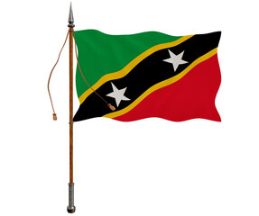 National flag of Saint Kitts and Nevis. Background  with flag of Saint Kitts and Nevis