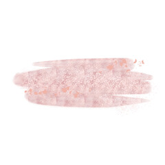 Pink metallic smears on transparant background. Isolated decorative glittering brushstroke.