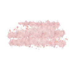 Pink metallic smears on transparant background. Isolated decorative glittering brushstroke.