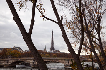 Eiffel tower and Seine river in Paris, France.