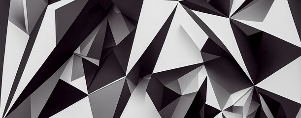 abstract geometric origami background panorama, generative ai illustration 03