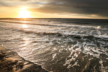 Naklejka premium Beautiful beach in Santa Pola at sunrise