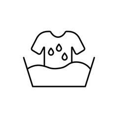Laundry shirt sign. Wash t-shirt icon. Clothing cleaner symbol. Classic flat style. Simple wash t-shirt icon. Vector eps 10