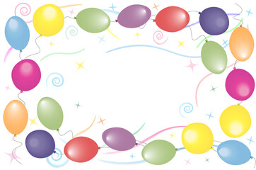 Beautiful background with colorful balloons on a light background	