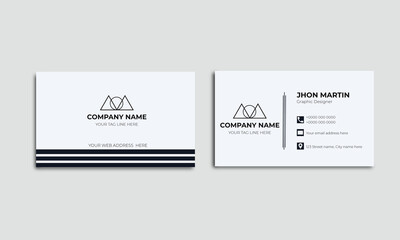 Business card design Minimal design visiting card template design  simple design unique business card blue and white business card personal business card